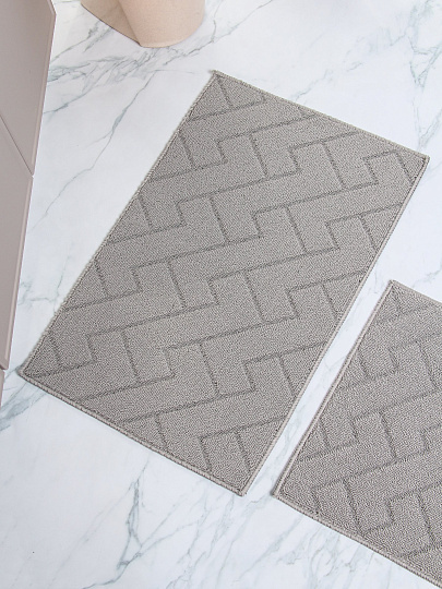 Набор ковриков для ванной и туалета, антискользящий, 2 шт, 0.5х0.8, 0.39х0.48 м, полиэстер, Silvano, Y4-11499