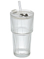 Стакан 600 мл, стекло, Шейк, с трубочкой, B060531 - фото 3