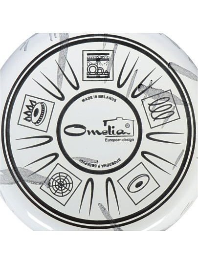 Кастрюля эмалированная сталь, 4 л, крышка стекло, сферический, Сантэкс, Шейк бело-черная, 1-2440111, индукция