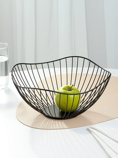 Ваза для фруктов, металл, 27.5х13 см, Y4-7658, черная