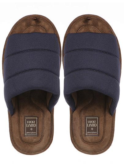 Тапки для мужчин, полиэстер, ЭВА, в ассортименте, р. 43, открытые, Lucky Land, 5091M-CH-O