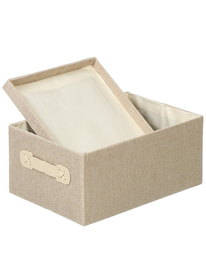 Кофр для хранения, 1 секция, с крышкой, складной, 32х23х15 см, с ручкой, бежевый, A290093