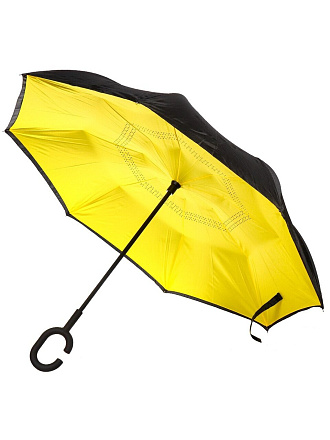 Зонт механический, трость, 8 спиц, 60 см, полиэстер, желтый, Y822-054
