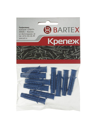 Дюбель распорный, диаметр 6х40 мм, 10 шт, пакет, Bartex, Chappai