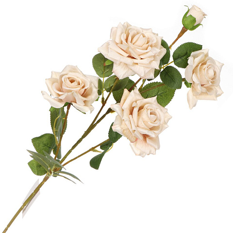 Цветок искусственный декоративный Розы, 80 см, кремовый, Y4-3507