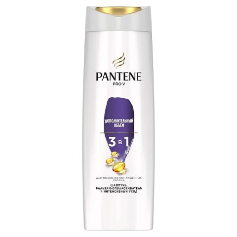 Шампунь, бальзам-ополаскиватель для тонких волос, Pantene Pro-V, 3в1 Дополнительный объем, 360 мл