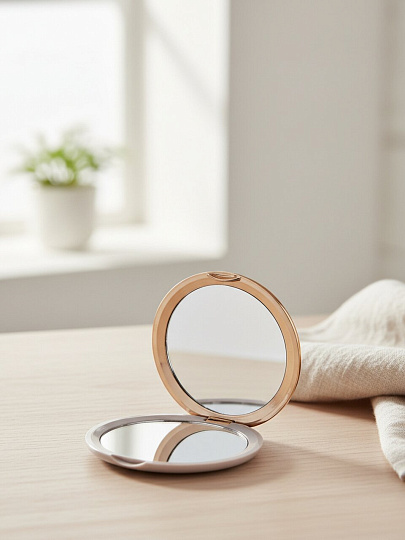 Зеркало карманное, 9 см, пластик, стекло, круглое, в ассортименте, Y4-11503