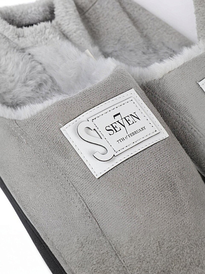 Тапки для мужчин, серые, р. 42-43, закрытые, замшевые, A210070