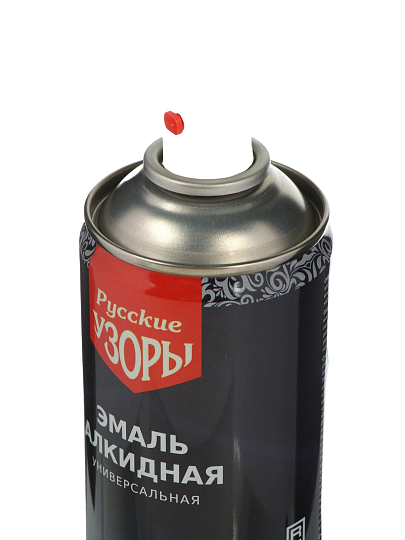 Эмаль аэрозольная, Русские узоры, универсальная, алкидная, глянцевая, светло-серая, 520 мл