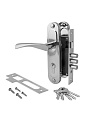 Замок врезной Avers, 1023/60-CR, 28070, ручка в комплекте, цилиндровый, хром