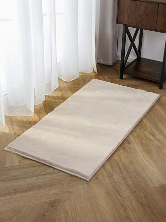 Коврик интерьерный 0.6х1.2 м, прямоугольный, белый, искусственный мех, A090286