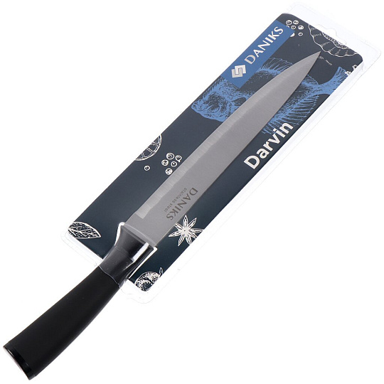 Нож кухонный Daniks, Darvin, разделочный, нержавеющая сталь, 20 см, рукоятка пластик, YW-A440-SL