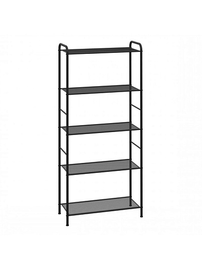 Стеллаж металл, пластик, 5 секций, 65.5х30х155.5 см, 5 полок, черный, ЗМИ, Валенсия, СТВ25 Ч
