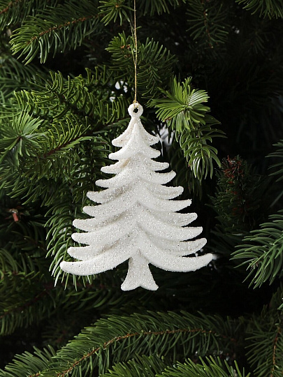 Набор елочных украшений Елочки, 3 шт, белый, 9.5х8 см, пластик, Y4-9398