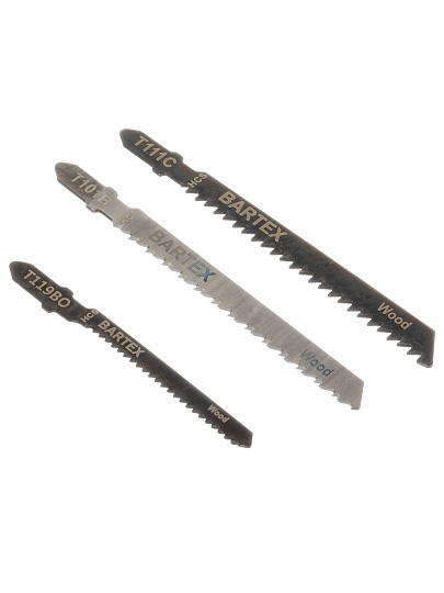 Набор пилок для электролобзика, Bartex, по дереву, металлу, 3 шт, T101B, T111C, T119BO, JSB011
