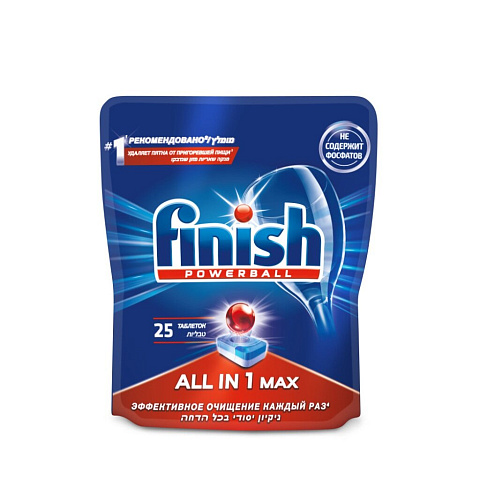 Таблетки для посудомоечной машины Finish, All in1 Max, 25 шт