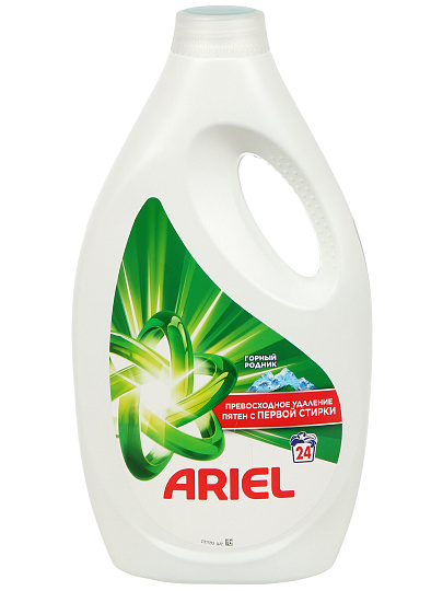 Гель для стирки Ariel, 1.560 л, для цветного и белого белья, Горный родник