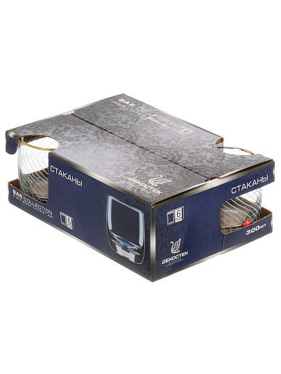 Стакан 300 мл, стекло, 6 шт, Декостек, Онда, 160-ГЗ4