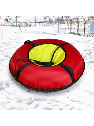 Санки-ватрушка Эконом, 80 см, 70 кг, с буксировочным тросом, с ручками, с клапаном, в ассортименте, УВ-экк-0,8