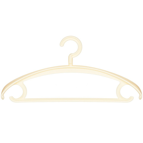 Вешалка-плечики для одежды, 42 см, пластик, бело-желтая, Y3-715