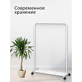 Вешалка напольная 90.5х40.5х158 см, Songmics, металл, с колесами, полка для обуви, 50 кг, Лофт, HSR025W01, белая - фото 7