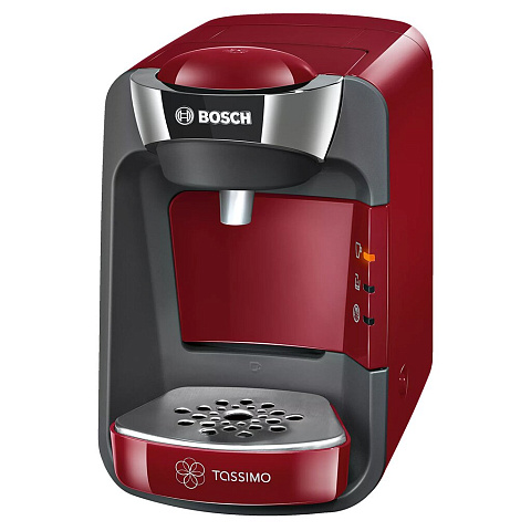 Кофеварка электрическая, капсульная, пластик, 0.7 л, Bosch, TAS 3203, 1300 Вт, max высота чашки 17 см, красная