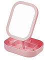 Зеркало настольное, 26.5х19.5х14.4 см, прямоугольное, с подставкой, розовое, Y4-11529 - фото 3