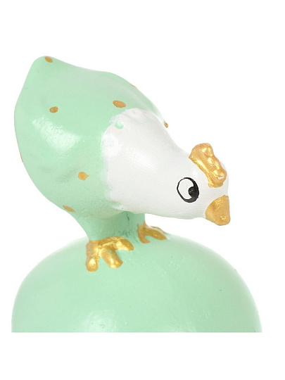 Фигурка декоративная гипс, Курочка на яйце-3, 10.5х12.5 см, зеленая, Evis, 28 2885 0002