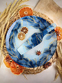 Блюдо стекло, 30 см, круглое, с лопаткой, Daniks, Navy Leaves - фото 4