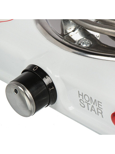 Плита электрическая Homestar, HS-1107, 1000 Вт, 1 конфорка, спираль, эмаль, механическая, переключатель поворотный, белая
