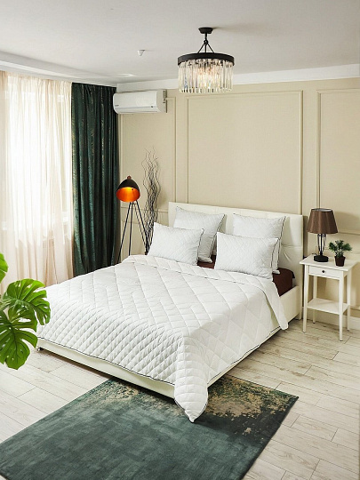 Одеяло евро, 200х220 см, Hotel collection, Файбер 100% полиэстер, 350 г/м2, зимнее, чехол 100% хлопок, кант, IVVA