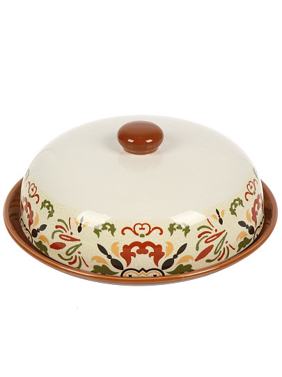 Блюдо керамика, круглое, 23х23 см, с крышкой, Касабланка, Prima Collection, PC73C23