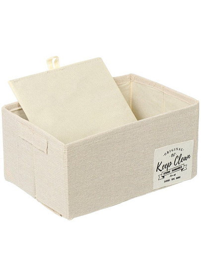 Корзина для хранения, 28х20х14 см, прямоугольная, бежевая, A290110