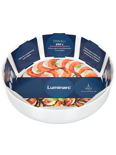Форма для запекания стекло, 26х26х6.8 см, 2.8 л, круглая, Luminarc, Diwali, N6416