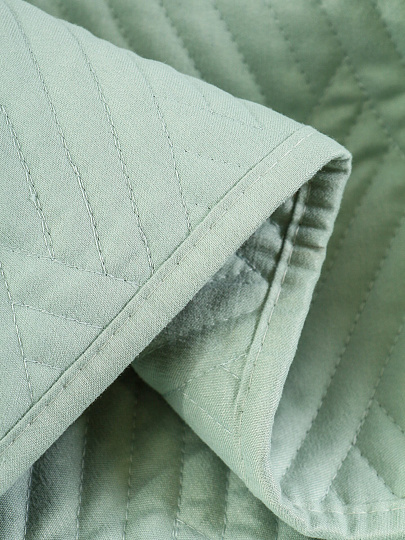 Покрывало евро, 240х260см, 100%пэ, Silvano, Кантри, серо-мятное