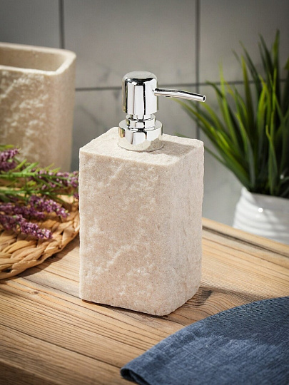 Дозатор для жидкого мыла, Fora, Stone Natural, полирезина, FOR-STN021NAT
