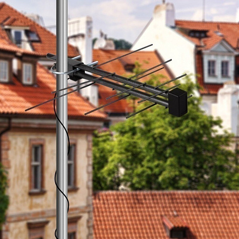 Антенна телевизионная DVB-T2, 8 дБ, цифровое тв, Rexant, RX-421, наружная, 34-0421
