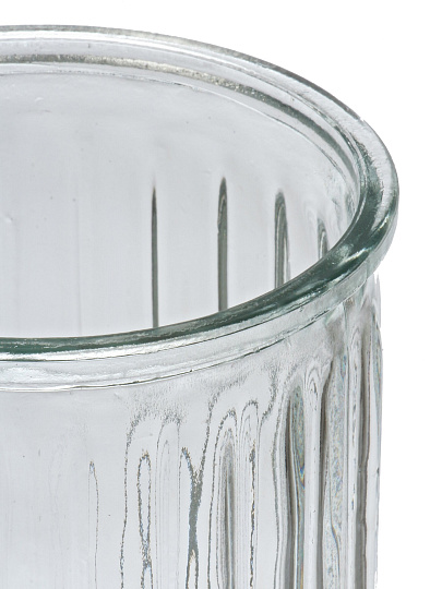 Ваза стекло, настольная, 20х10 см, Полосы, A060223, прозрачная