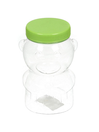 Банка для сыпучих продуктов, пластик, 0.5 л, 13.5 см, с крышкой, Альтернатива, Медвежонок, М4974, в ассортименте