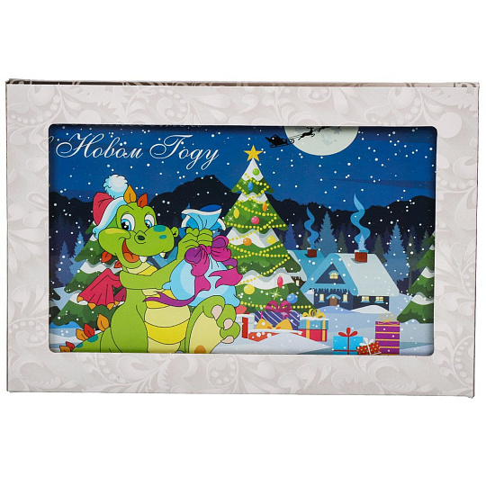 Доска разделочная стекло, 30х20 см, разноцветная, прямоугольная, Daniks, Волшебства в новом году