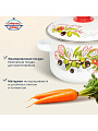 Кастрюля эмалированная сталь, 3 л, крышка сталь, цилиндрическая, Сибирские товары, Оливки и черри, 3MD181M, индукция - фото 3