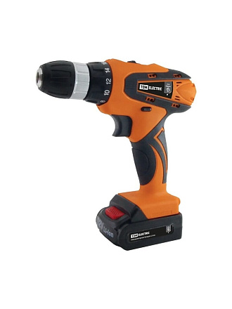 Дрель-шуруповерт аккумуляторный, TDM Electric, ДША-12-ЛК1, 12 В, кейс, SQ1030-0202