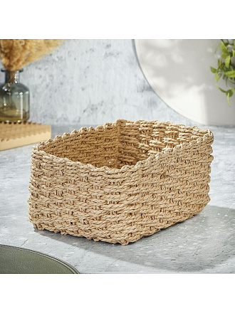 Корзина 27х19х12 см, прямоугольная, плетеная, B090095