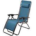 Шезлонг пляжный складной, металл, 165х65х110 см, 100 кг, 2 положения спинки, голубой, двухслойный, Green Days