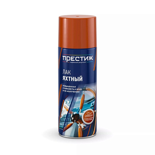 Лак аэрозольный, Престиж, яхтный, матовый, алкидно-уретановый, для внутренних и наружных работ, 0.425 л