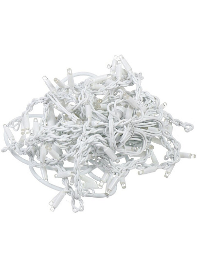 Гирлянда 120 ламп, 3х0.6 м, 1 режим, Бахрома, теплый белый свет, белая, на улице, сетевая, LED