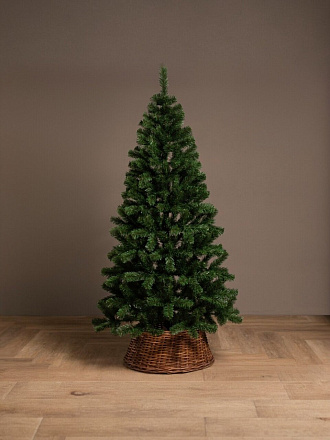 Елка новогодняя напольная, 180 см, Лесная, ель, зеленая, хвоя ПВХ пленка, подставка пластик, ЕЛЕС 18, Елушка