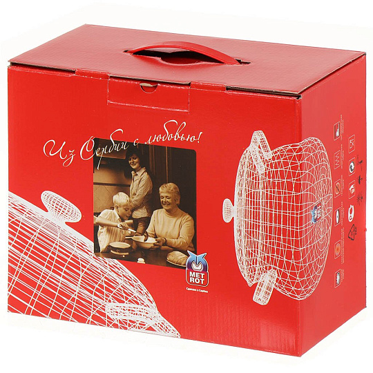 Кастрюля сталь, эмал, 2.4 л, с крыш, Metrot, Снегири, 359545