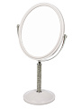 Зеркало настольное, 20.8х35.5х12 см, пластик, круглое, на ножке, белое, Y4-11327 - фото 2