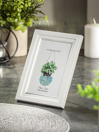 Фоторамка фото 10х15 см, белая, с внутренней окантовкой, Y3-1465